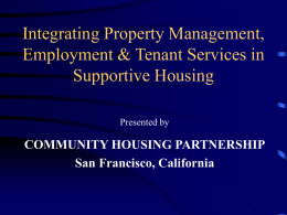 Integrating Property Management, Tenant Services and Employment