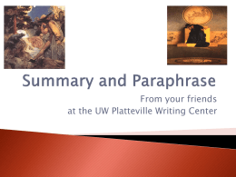 Summary and Paraphrase PPT