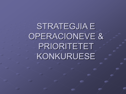 strategjia e operacioneve & prioritetet konkuruese