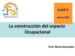 La construcción del espacio ocupacional, Prof. María Bonicatto