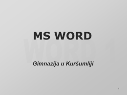 Word 2003 – osnove