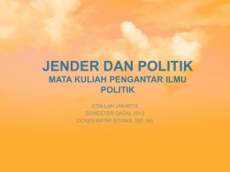 Week XIII Jender dan Politik Gasal 2012