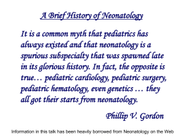 The history of neonatology