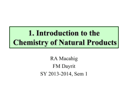 1. Introduction to Natural Products Chemistry