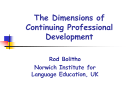 The Dimensions of Professional Development