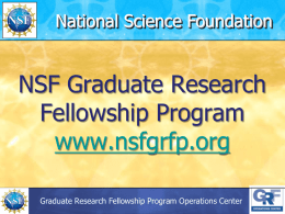 The NSF Graduate Research Fellowship Program