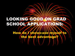 looking good on applications for graduate school