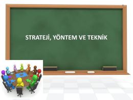 Eğitimde Strateji, Yöntem ve Teknik, Dr. Vesile Demirtaş, Dr. A