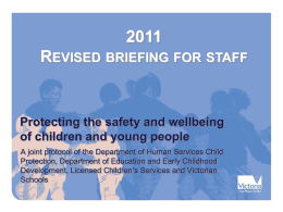 Protecting the safety and wellbeing of children and young people