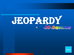 Jeopardy -3rd Grade