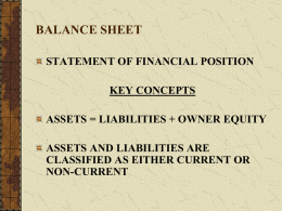 BALANCE SHEET