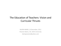 Vision and Curricular Thrusts