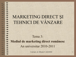 Mediul de marketing direct românesc