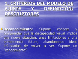 1. CRITERIOS DEL MODELO DE AJUSTE Y DEFINICIÓN