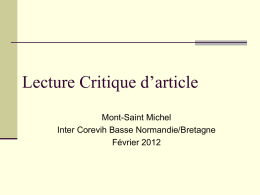 Lecture Critique d`article