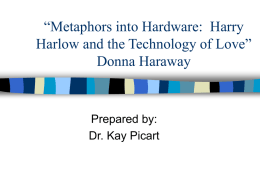 Metaphors into Hardware: Harry Harlow and the Technology of Love