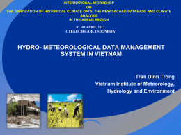 Hydro-Meteorological data management system in Vietnam