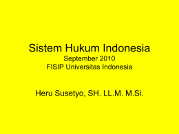 Sistem Hukum Indonesia Sept 2010