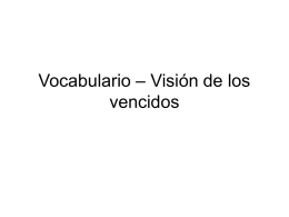 Vocabulario – Visión de los vencidos
