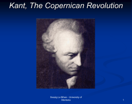 Kant, The Copernican Revolution