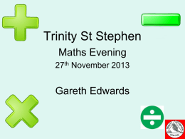 to open 2013 Maths Evening Powerpoint Presentation