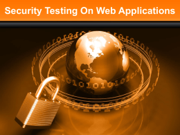 Security Testing on Web application