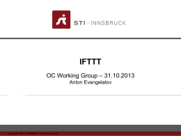 IFTTT - (OC) Working Group