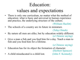 Education: values and expectations
