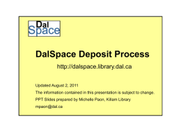 DalSpace Deposit Process
