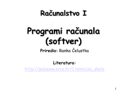 Računalstvo I Programi računala (softver)