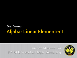 Aljabar Linear Elementer I