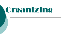 8. Organizing