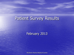 Patient Survey Results - Wickham Market Medical Centre