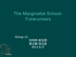 The Forerunners of Marginalism