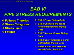 Pipe Stress Requirements