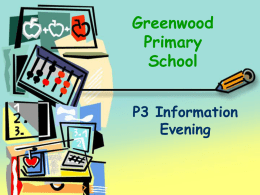 P3 Parent Evening - Greenwood Primary School Belfast