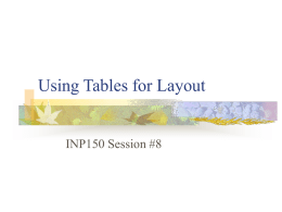 Using Tables for Layout
