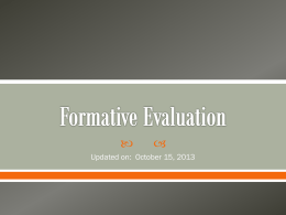Formative Evaluation - Bay District Schools