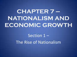CHAPTER 7 – NATIONALISM AND ECONOMIC GROWTH