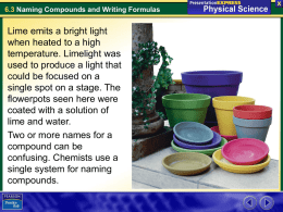 6.3 Naming Compounds and Writing Formulas