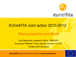 EUnetHTA Joint Action 2010-2012, Iris Pasternack