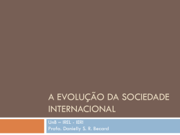 A evolução da sociedade internacional