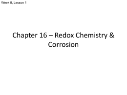 Chapter 16 – Redox Chemistry & Corrosion