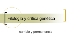 Filología y crítica genética