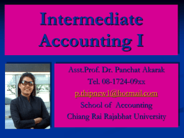 Intermediate Accounting I - Chiang Rai Rajabhat University