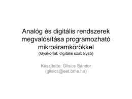 Digitális szabályozók - gyakorlat (Glisics Sándor)