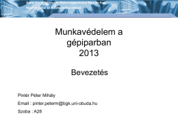 munkavédelem 2013-01ea - Mechatronikai és Autótechnikai