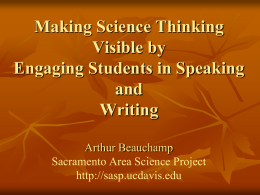 Making Science Thinking Visible by Engaging Students in Speaking