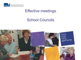 Effective meetings: School Councils