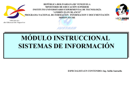 DISEÑO INSTRUCCIONAL Sistemas de Información